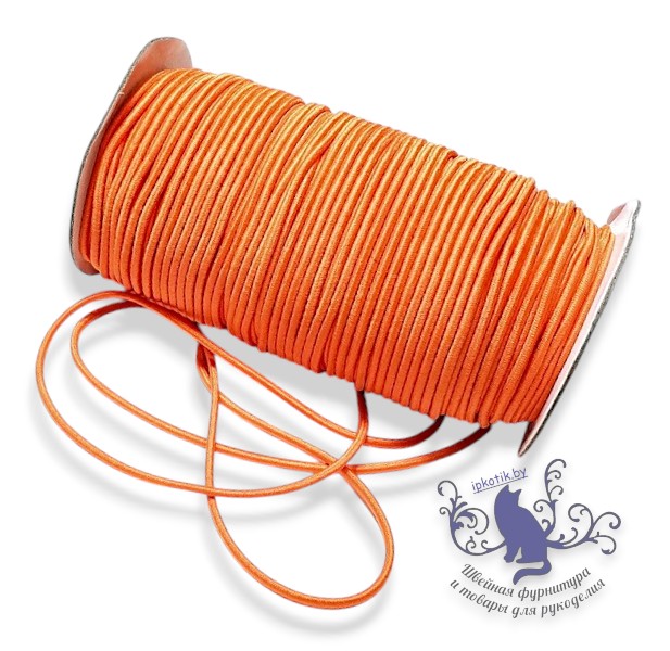 резинка шляпная 2,5мм УПАКОВКА 100м/боб (+-3м) Оранжевый