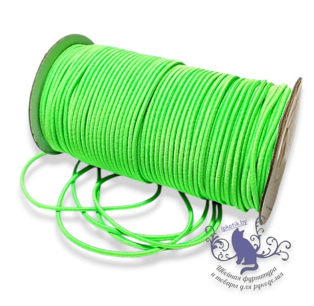 резинка шляпная 2,5мм УПАКОВКА 100м/боб (+-3м) Салатовый