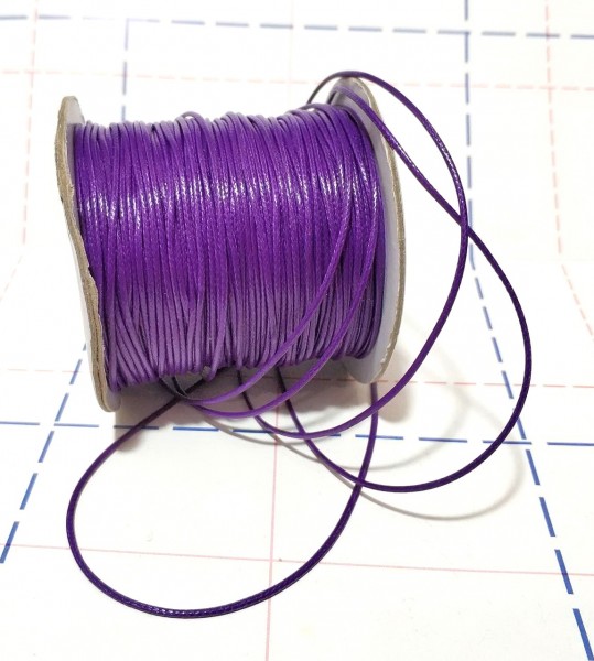 Шнур вощеный 1мм 91,44м/боб Ярко-фиолетовый