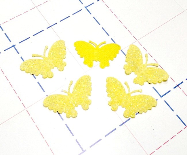 04 Бабочка Патч блестки 40*25 мм Желтый