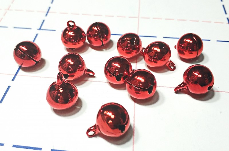 Бубенцы металл 12 мм Красный