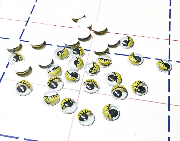 Глазки 10 мм круглые желтые